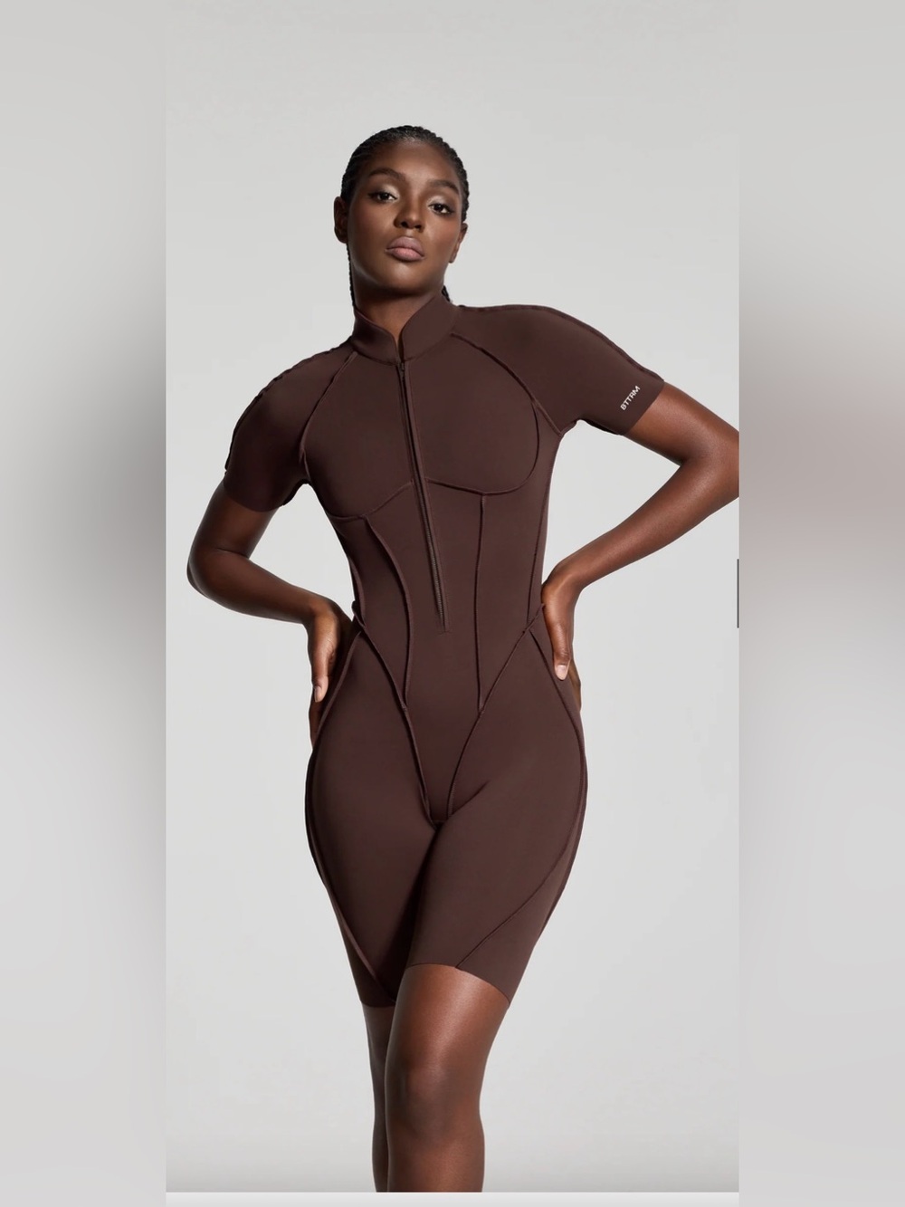 “Better Me” Iconic Catsuit Elegant Brown Jumpsuit with open back-XS